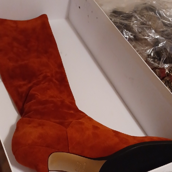 Marina Rinaldi Orange Suede Ankle Boots - Picture 10 of 15